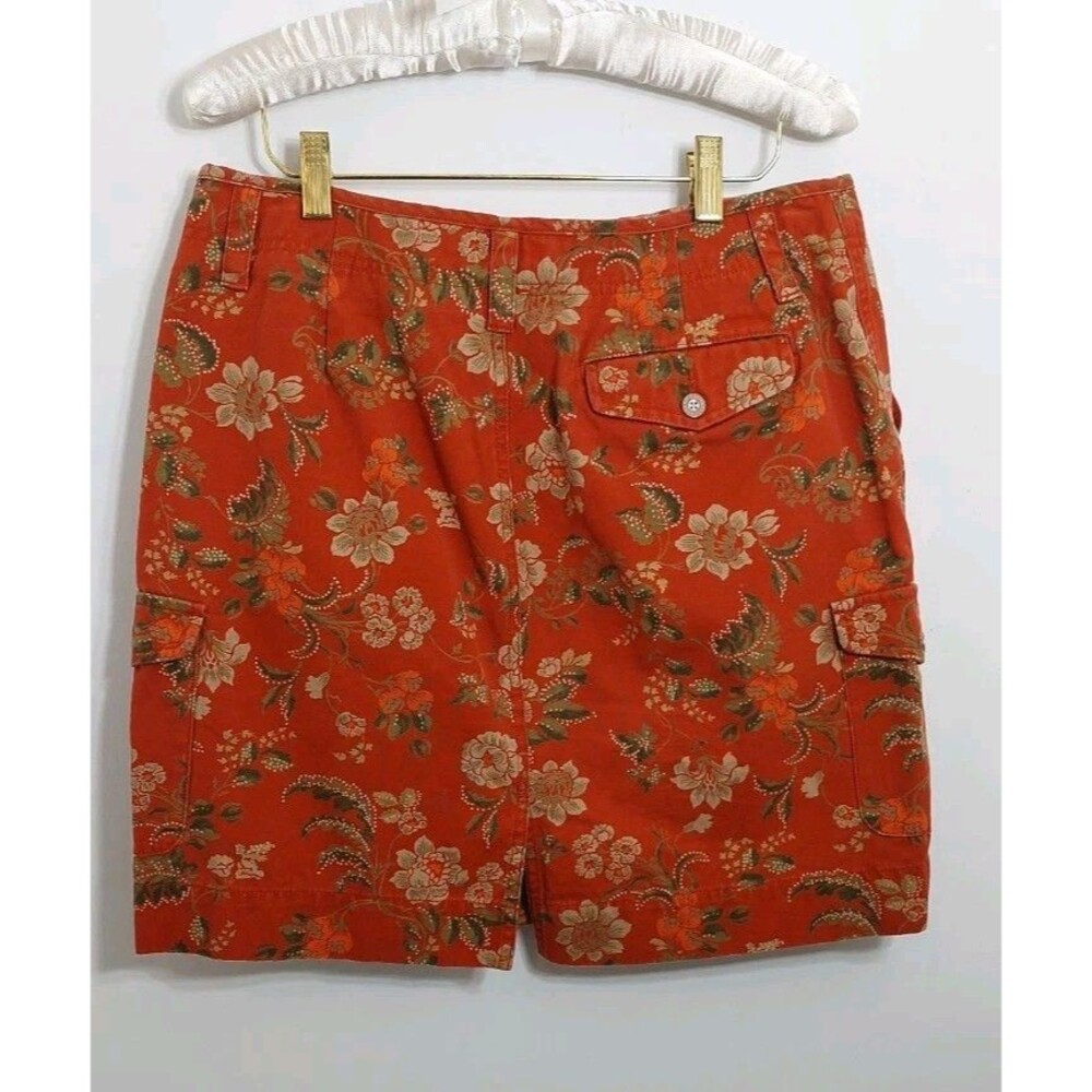 Eddie Bauer Women's Size 10 Petite Skirt Orange Rust Floral - Picture 8 of 13